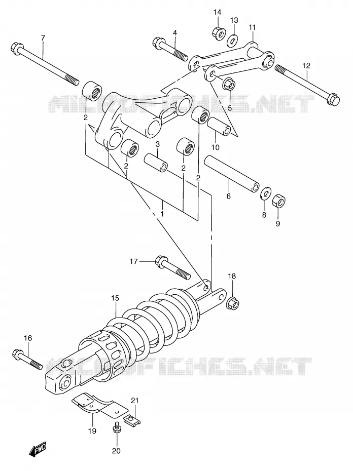 SHOCK ABSORBER LINKAGE (MODEL Y) Suzuki SCOOTER 250 BURGMAN 2000  AN250RY(E2)