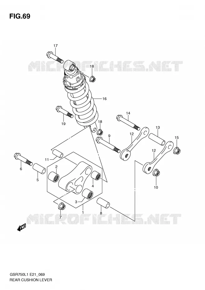 SHOCK ABSORBER LINKAGE Suzuki MOTO 750 GSR 2011  GSR750L1(E21)