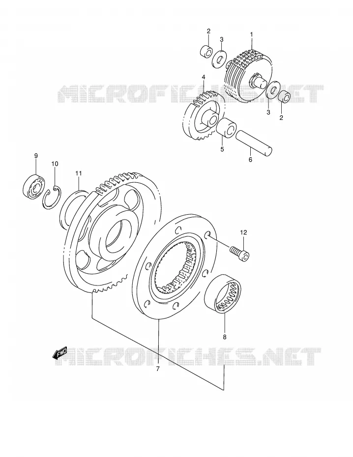 STARTER MOTOR CLUTCH (MODEL W/X) Suzuki QUAD 500 QUADMASTER 2000  LT-F500FY(E24)