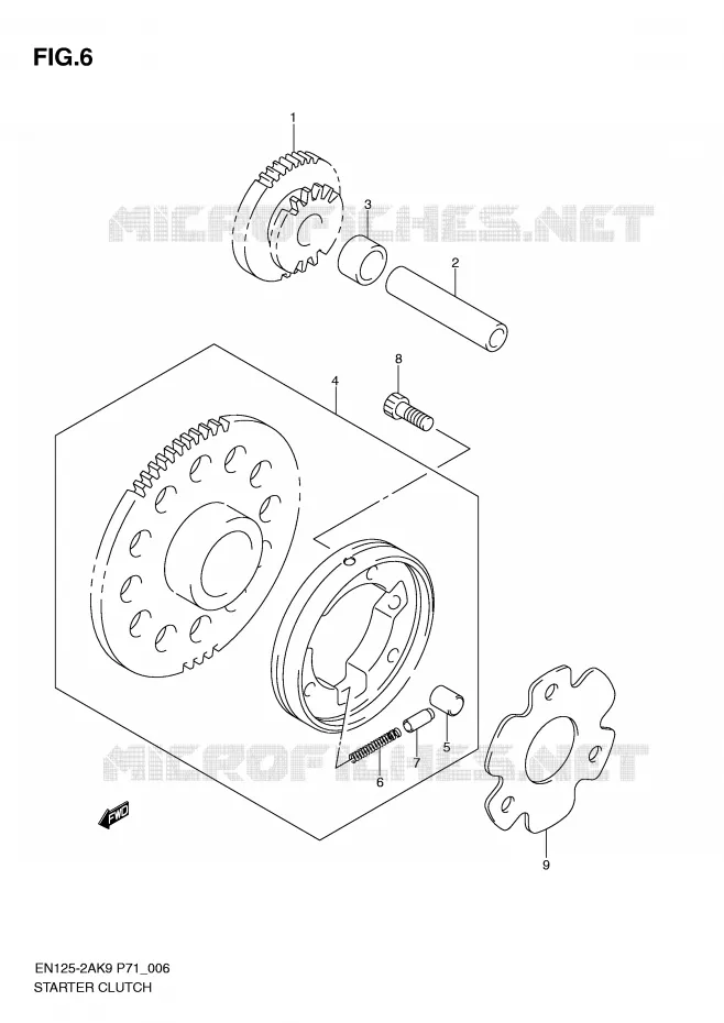 STARTER MOTOR CLUTCH Suzuki MOTO 125 EN 2009  EN125HUK9(P71)