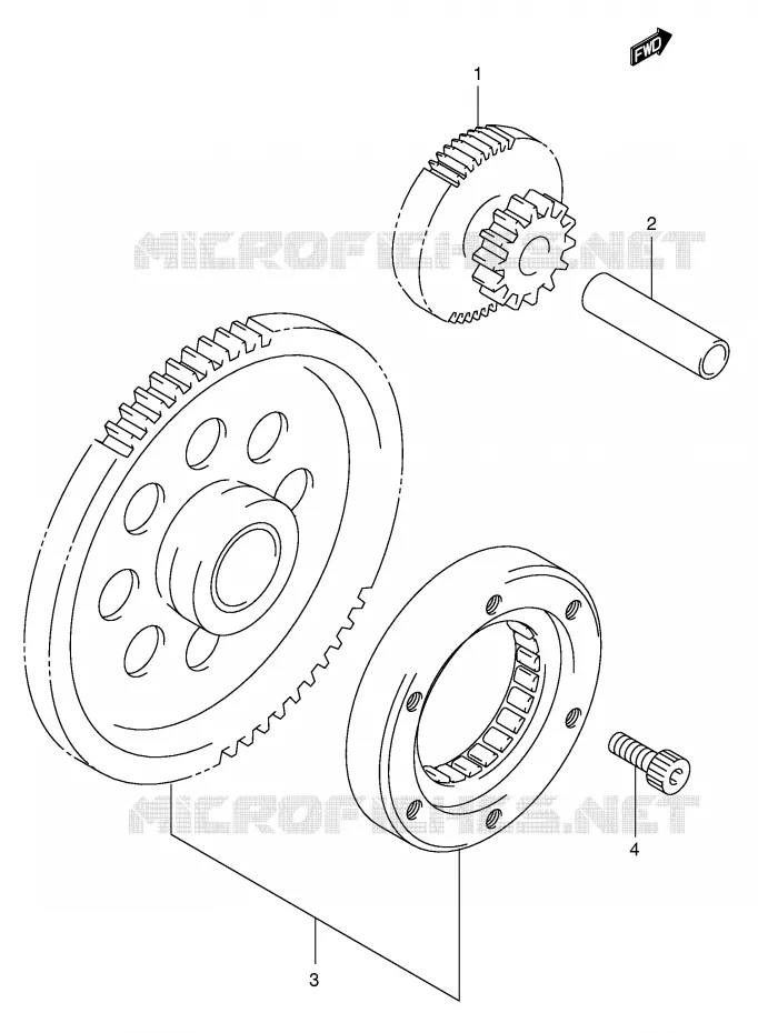 STARTER MOTOR CLUTCH Suzuki SCOOTER 400 BURGMAN 2002  AN400K2(E2)