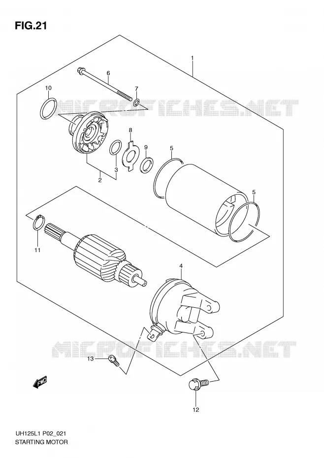 STARTER MOTOR Suzuki SCOOTER 125 BURGMAN 2011  UH125L1(P2)
