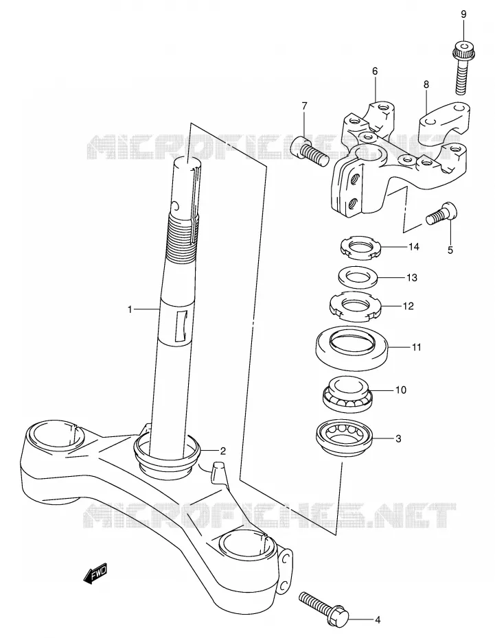 STEERING COLUMN (MODEL K1/K2) Suzuki SCOOTER 400 BURGMAN 2002  AN400K2(E2)