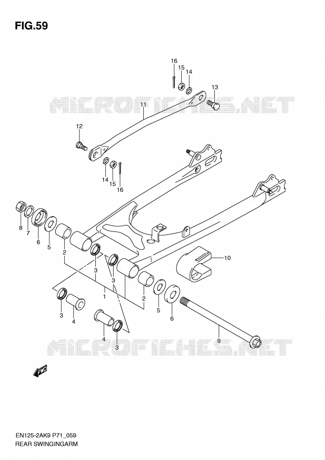 SWINGARM Suzuki MOTO 125 EN 2009  EN125-2AK9(P71)