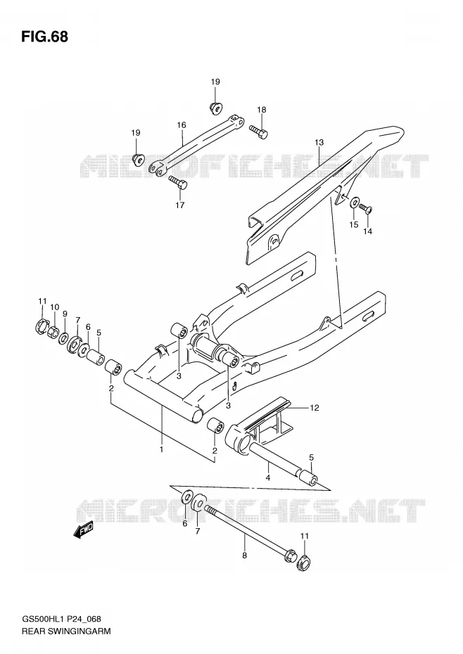 SWINGARM Suzuki MOTO 500 GS-E 2011  GS500HL1(L1)