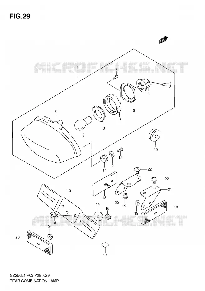 TAIL LIGHT Suzuki MOTO 250 MARAUDER 2011  GZ250L1(P3)