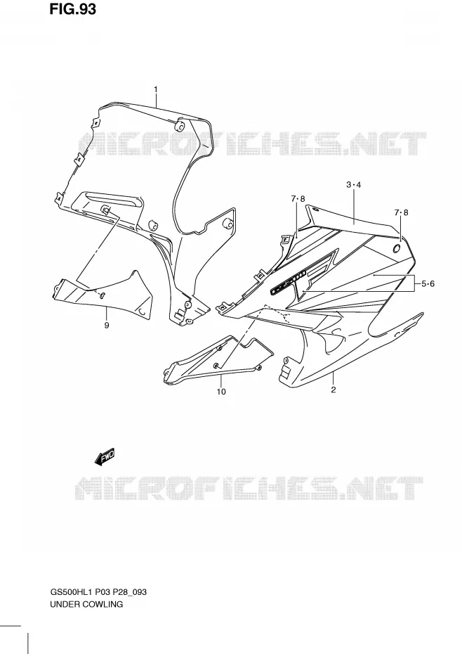 UNDER COWLING  (GS500FH P33) Suzuki MOTO 500 GS-F 2011  GS500FHL1(P3)