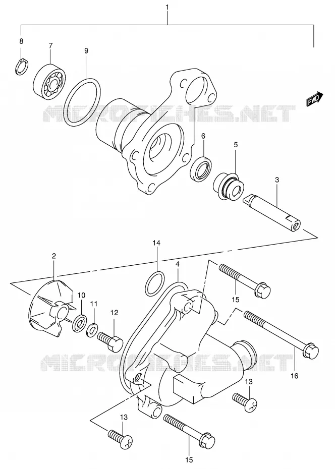 WATER PUMP (MODEL X/Y,MODEL Y P37/K2 P37) Suzuki SCOOTER 400 BURGMAN 2000  AN400Y(E2)