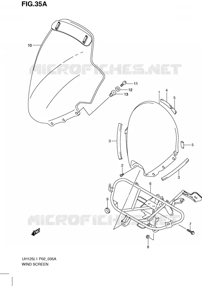 WINDSCREEN (MODEL EXECUTIVE P19) Suzuki SCOOTER 125 BURGMAN 2011  UH125L1(P2)