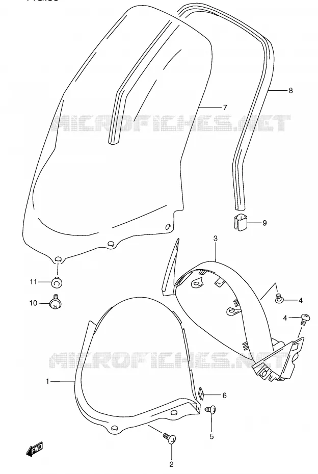 WINDSCREEN (MODEL X/Y) Suzuki SCOOTER 400 BURGMAN 1999  AN400X(E2)