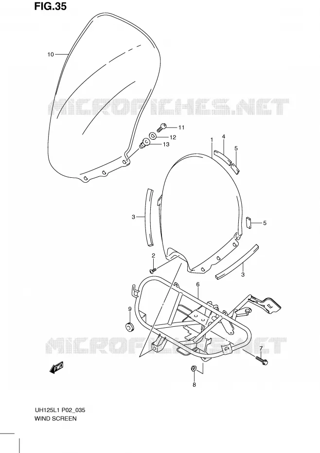 WINDSCREEN Suzuki SCOOTER 125 BURGMAN 2011  UH125GL1(P2)
