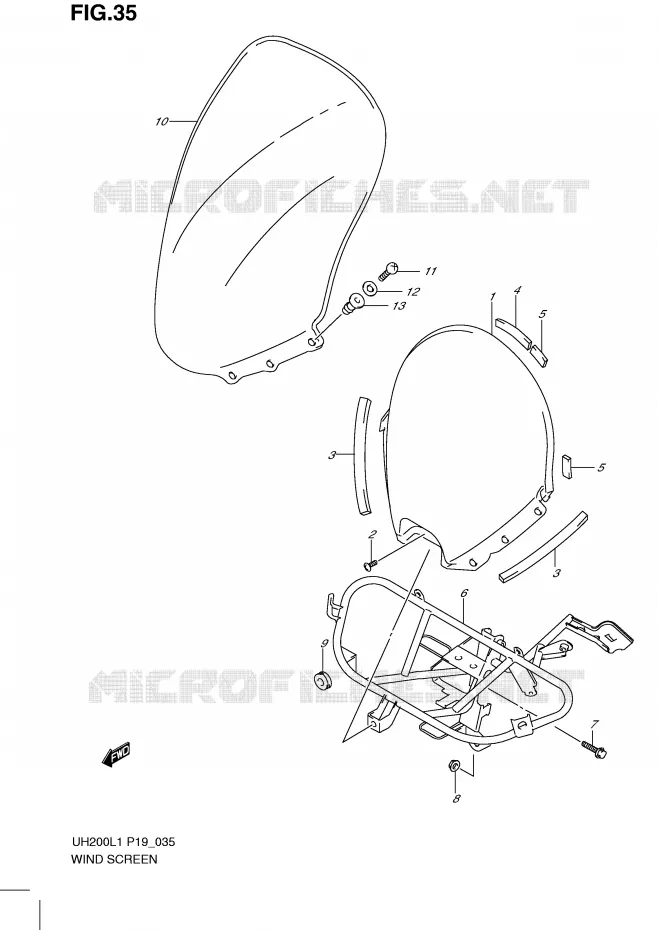 WINDSCREEN Suzuki SCOOTER 200 BURGMAN 2011  UH200L1(P19)