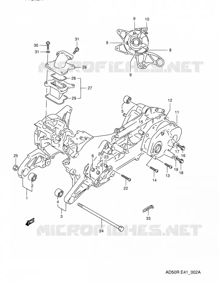 CRACKCASE COVER (MODEL K E06) Suzuki SCOOTER 60 AD 1991  AD60M
