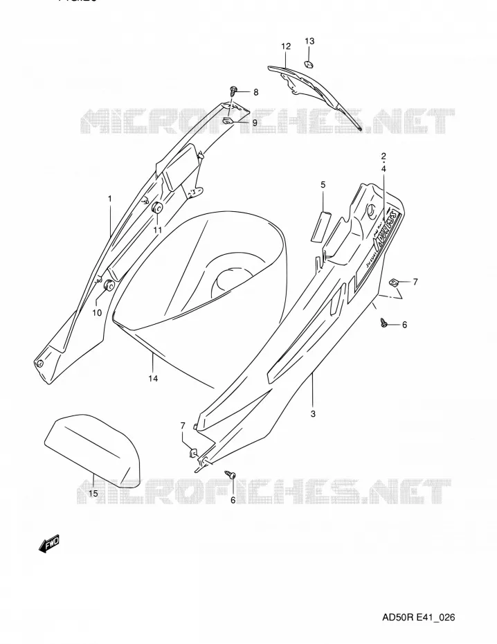FAIRING  (MODELE L E41) Suzuki SCOOTER 60 AD 1991  AD60M