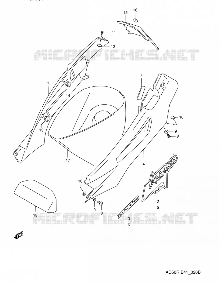 FAIRING (MODEL M E41,P09,E94) Suzuki SCOOTER 60 AD 1991  AD60M