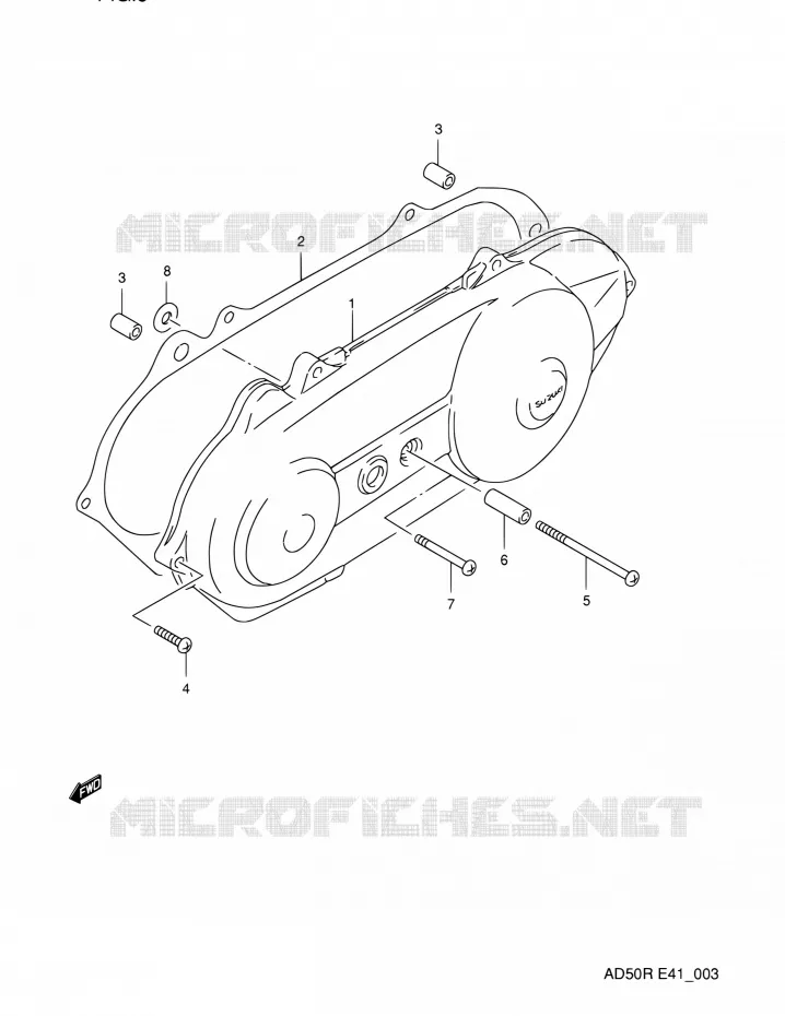 LEFT CASING Suzuki SCOOTER 60 AD 1991  AD60M