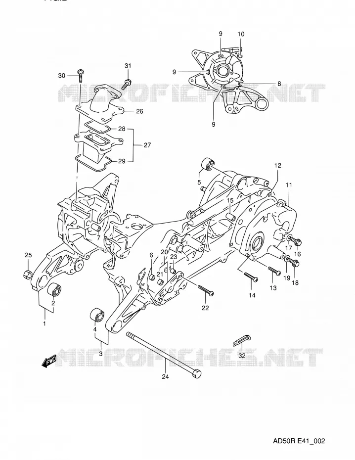 CRACKCASE COVER (MODELE L E41) Suzuki SCOOTER 60 AD 1994  AD60R