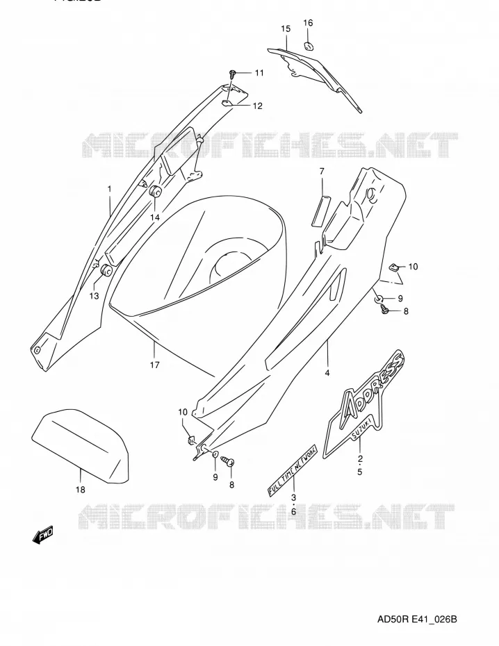 FAIRING (MODEL M E41,P09,E94) Suzuki SCOOTER 60 AD 1994  AD60R