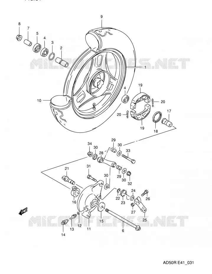 FR. WHEEL (MODELE L/M E41) Suzuki SCOOTER 60 AD 1994  AD60R