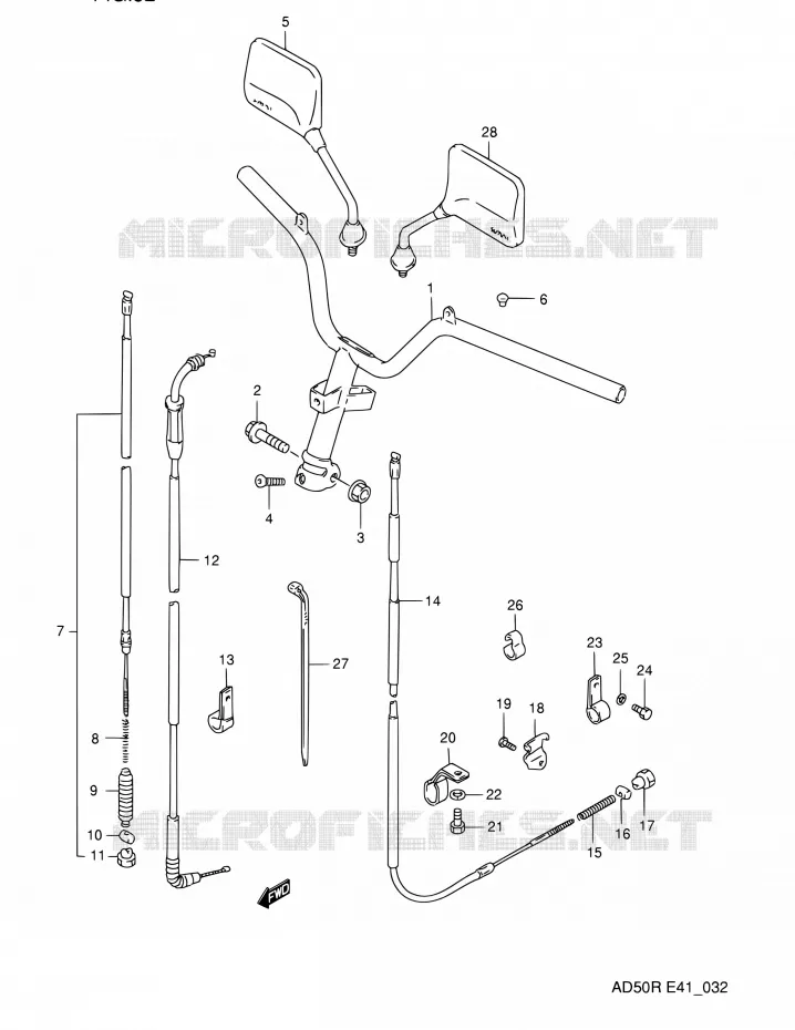 HANDELBAR (MODELE L E41) Suzuki SCOOTER 60 AD 1994  AD60R