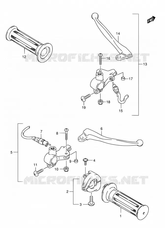 HANDGRIPS - LEVERS  Suzuki SCOOTER 50 AE 1991  AE50M(E24)