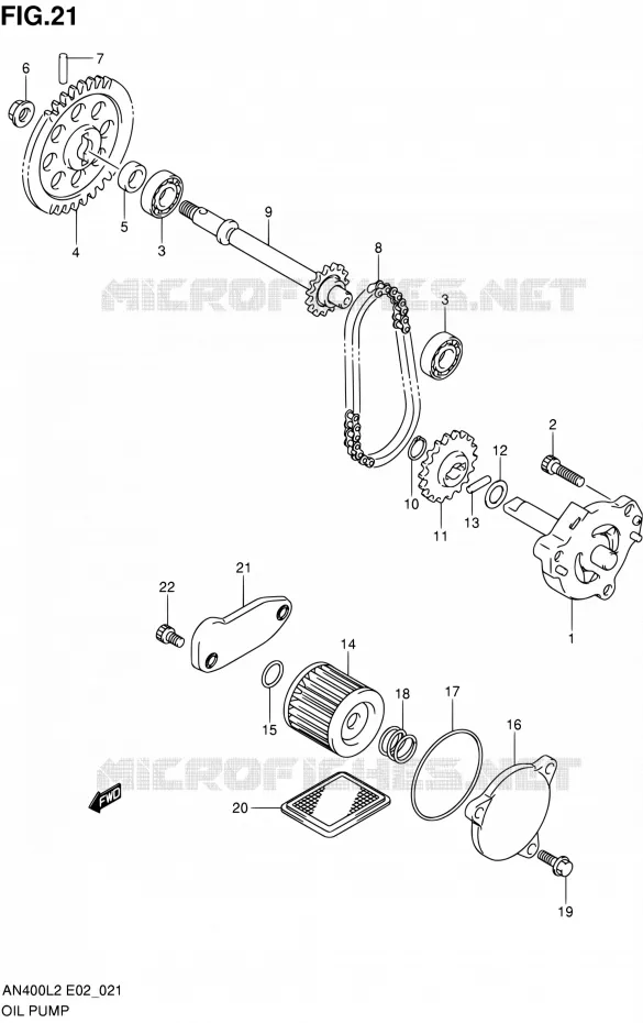 OIL PUMP Suzuki SCOOTER 400 BURGMAN 2012  AN400L2(E02,E19)