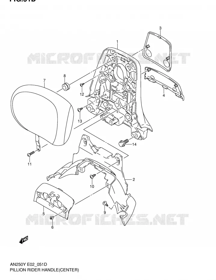 BACKREST (CENTER)(MODEL K1) Suzuki SCOOTER 250 BURGMAN 2000  AN250RY(E2)