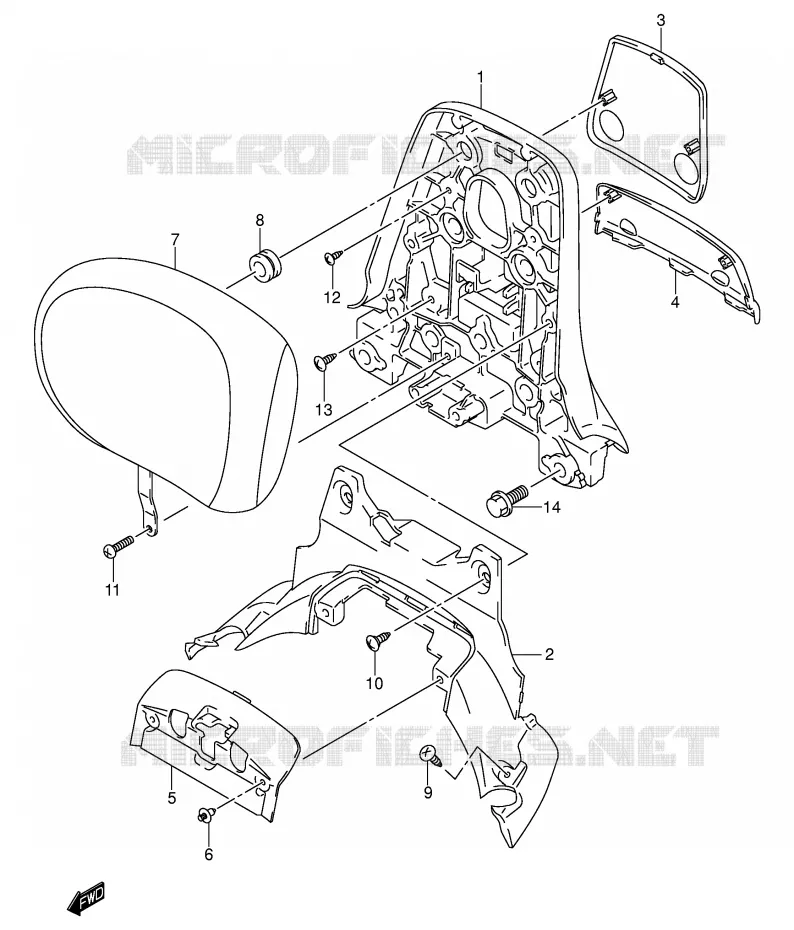 BACKREST (CENTER)(MODEL K1) Suzuki SCOOTER 400 BURGMAN 2002  AN400K2(E2)