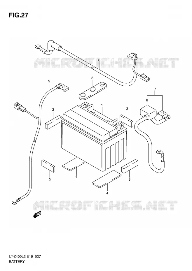 BATTERY Suzuki QUAD 400 QUADSPORT 2012  LT-Z400L2(E19)