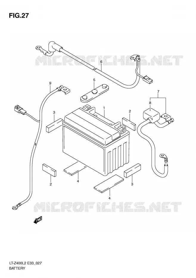BATTERY Suzuki QUAD 400 QUADSPORT 2012  LT-Z400L2(E33)