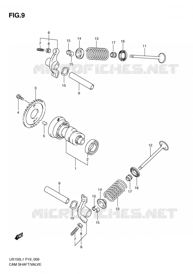 CAMSHAFT/VALVE Suzuki SCOOTER 150 SIXTEEN 2011  UX150L1(P19)