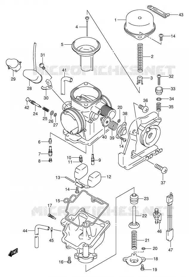 CARBURETOR (MODEL K1/K2) Suzuki SCOOTER 250 BURGMAN 2000  AN250RY(E2)