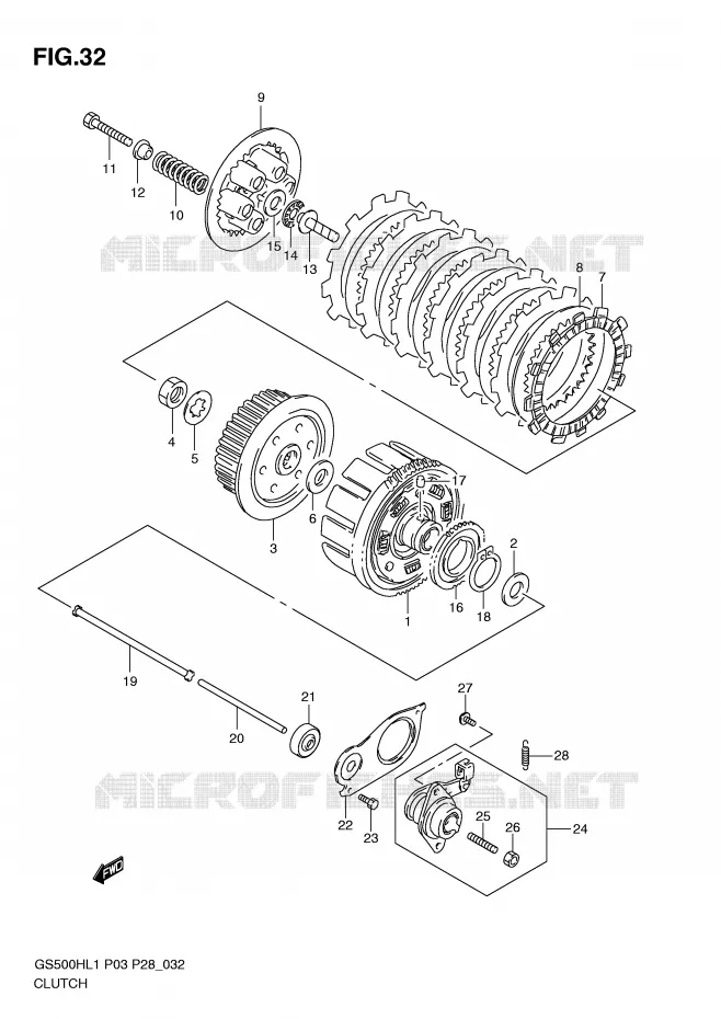 CLUTCH Suzuki MOTO 500 GS-E 2011  GS500HKL1(P3)
