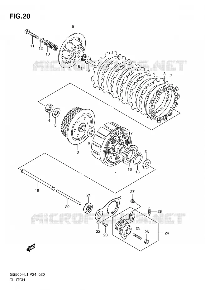 CLUTCH Suzuki MOTO 500 GS-E 2011  GS500HL1(L1)