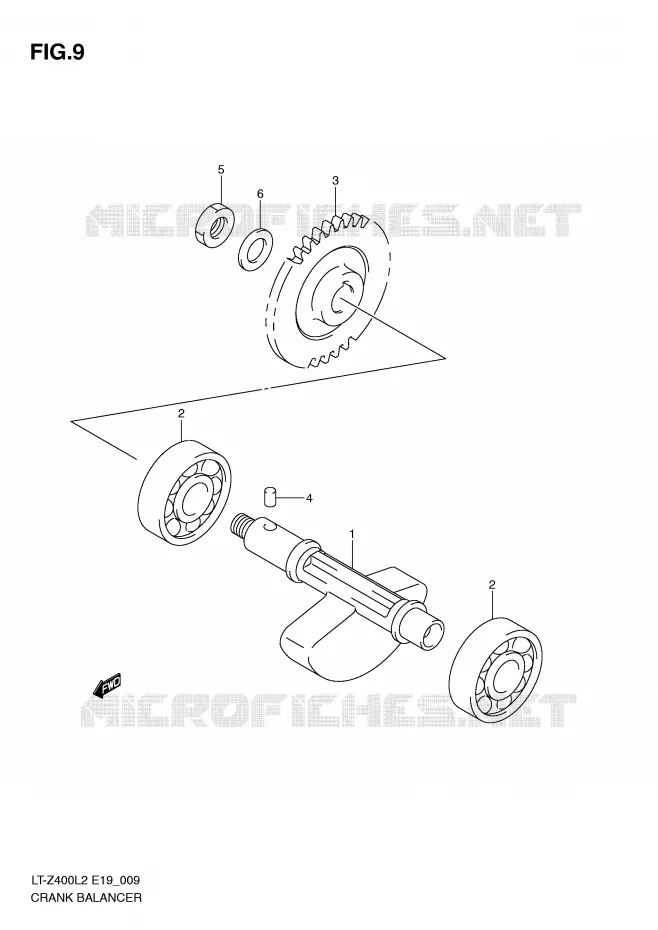 CRANK BALANCER Suzuki QUAD 400 QUADSPORT 2012  LT-Z400L2(E19)