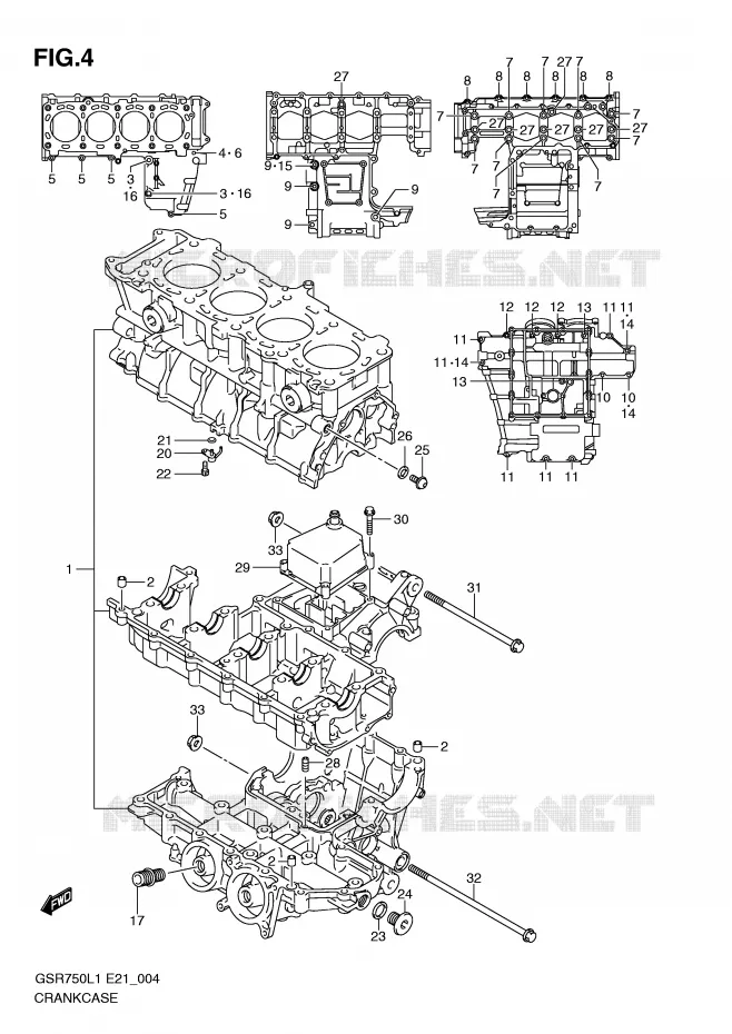 CRANKCASE Suzuki MOTO 750 GSR 2012  GSR750L1(E21)