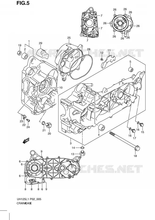 CRANKCASE Suzuki SCOOTER 125 BURGMAN 2011  UH125GL1(P2)