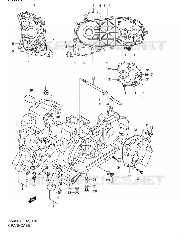 CRANKCASE Suzuki SCOOTER 400 BURGMAN 2000  AN400Y(E2)
