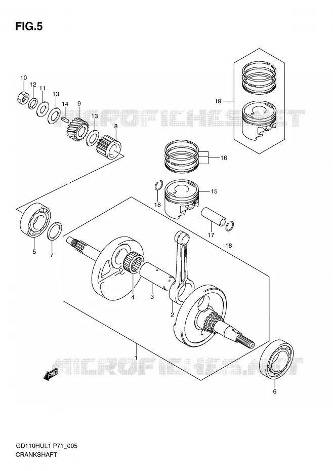 CRANKSHAFT Suzuki MOTO 110 GD 2011  GD110HUL1(P71)