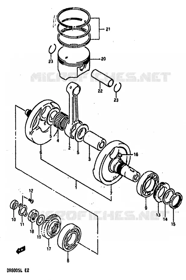 CRANKSHAFT Suzuki MOTO 800 DR 1990  DR800SUL(L)