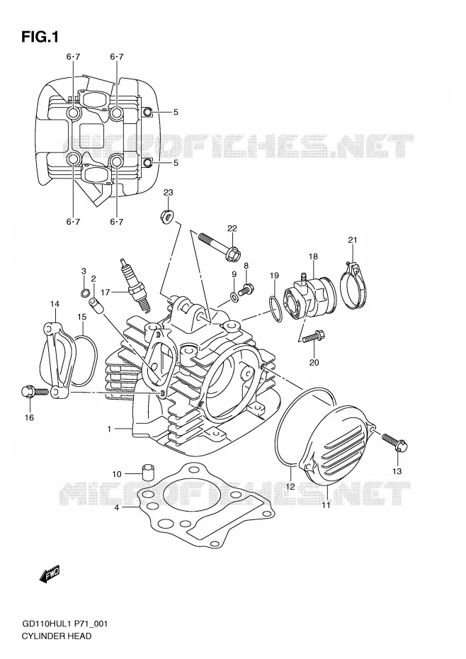 CYLINDER HEAD Suzuki MOTO 110 GD 2011  GD110HUL1(P71)