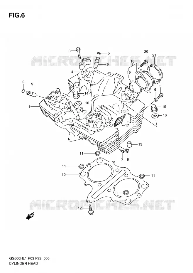 CYLINDER HEAD Suzuki MOTO 500 GS-F 2011  GS500FHL1(P3)