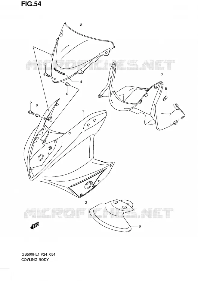 FAIRING (GS500FH) Suzuki MOTO 500 GS-E 2011  GS500HL1(L1)