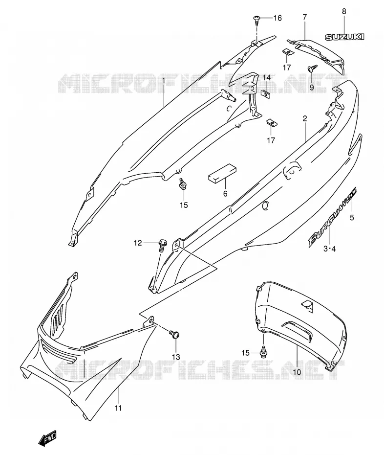 FAIRING (MODEL K1) Suzuki SCOOTER 400 BURGMAN 2000  AN400Y(E2)