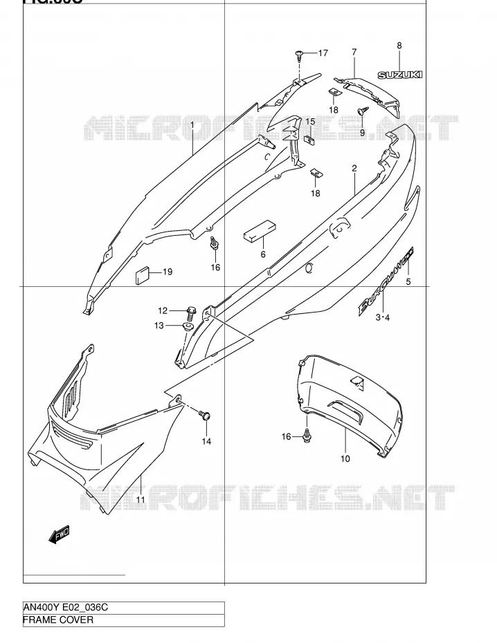 FAIRING (MODEL K2) Suzuki SCOOTER 400 BURGMAN 2002  AN400RK2(E2)