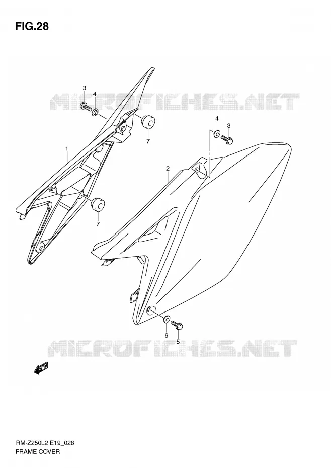 FAIRING Suzuki MOTO 250 RM-Z 2012  RM-Z250L2(E19)
