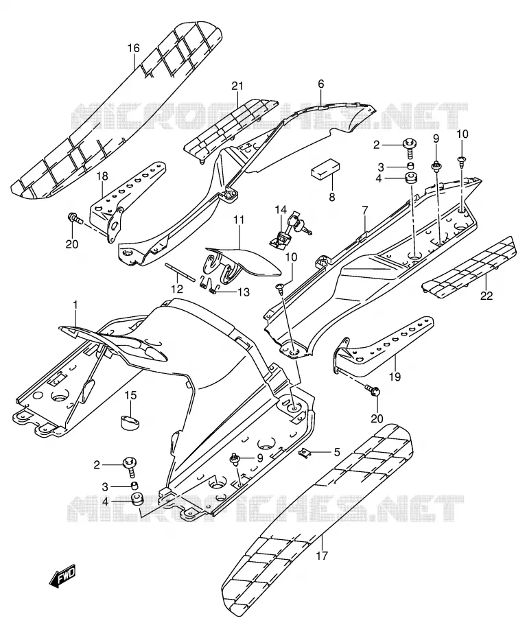 FOOTREST (MODEL K1/K2) Suzuki SCOOTER 250 BURGMAN 2002  AN250K2(E2)