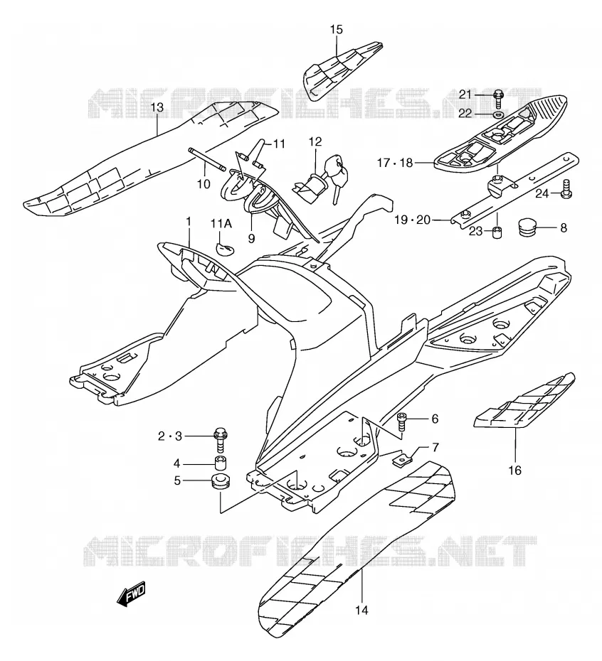 FOOTREST (MODEL W/X) Suzuki SCOOTER 250 BURGMAN 2002  AN250K2(E2)