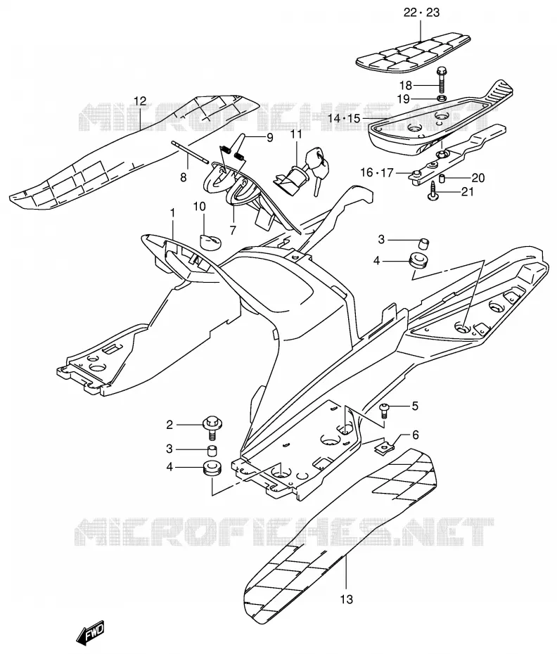FOOTREST (MODEL Y) Suzuki SCOOTER 400 BURGMAN 2000  AN400Y(E2)