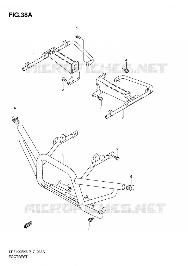 FOOTREST (P24) Suzuki QUAD 400 KINGQUAD 2008  LT-F400FK8(P17)